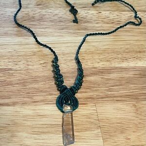 Elegant Green Crystal Pendant Necklace